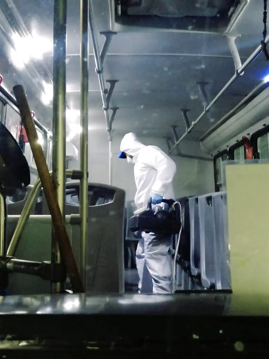 Aplicación de control de plagas en una unidad de transporte