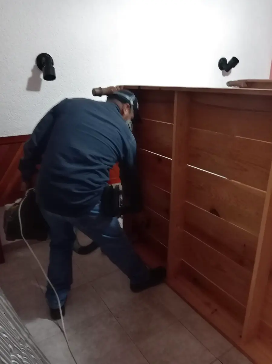 Aplicación profesional en mobiliario de madera